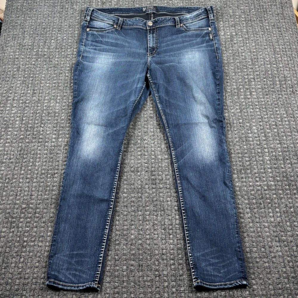 Silver Jeans Co Suki Mid Super Skinny Jeans Size 24 L31 Blue Medium Wash Slim